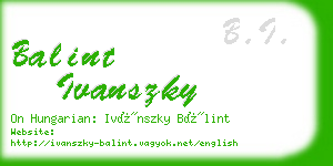 balint ivanszky business card